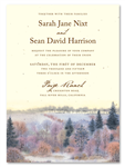 Gorgeous winter meadow wedding Invitation on plantable paper