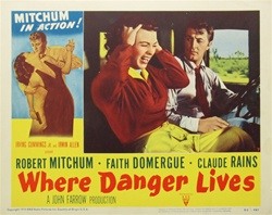 Where Danger Lives Original US Lobby Card
Vintage Movie Poster
Robet Mitchum