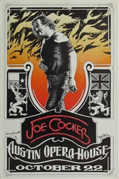 Joe Cocker Original Concert Poster
Vintage Rock Concert Poster
Austin Opera House