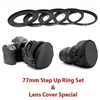 77mm Step Up Ring Set with Lens Cover and Caps Tagged
