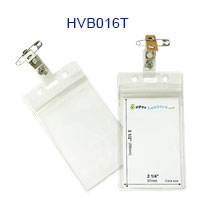 HVB016V Sealable badge holder with a ID strap pin clip
