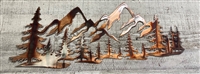 Tree & Mountain Metal Wall Art Scene