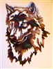 wolf face metal wall art
