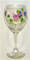 Pastel Pansy Red Wine Glass