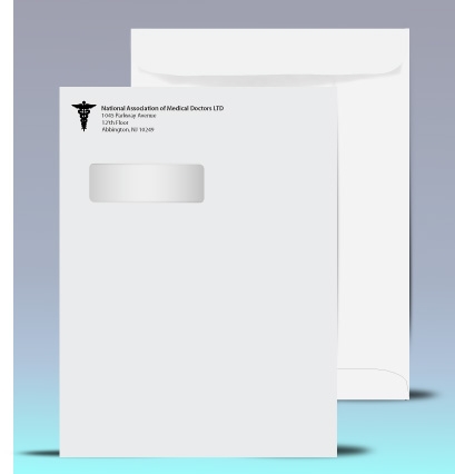 ~ Click here ~ for 9 x 12 Catalog Window Envelopes, low pricing, specs, and envelope template.