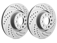 REAR PAIR - Double Drilled and Slotted Rotors With Gray ZRC Coating - S18-1041