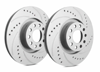 REAR PAIR - Drilled And Slotted Rotors With Gray ZRC - F53-580
