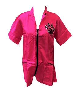 Pipped Pocket Zipper Jacket with Paw Pink