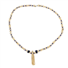 Viola Freshwater Blush Pearl and Lapis Exclamation Necklace