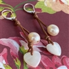photo of Wendy Mignot Amour Heart Freshwater Pearl and Leather Cherries Earrings