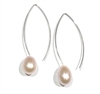 photo of Wendy Mignot Liv V Wire Pearl Drop Earring Silver-Blush