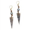 photo of Wendy Mignot Labradorite and Tahitian Pearl and Leather Earrings