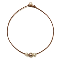 photo of Wendy Mignot Aruba Freshwater Pearl and Leather Necklace