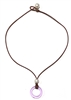 photo of Wendy Mignot "O"cean Coastline Freshwater Pearl and Leather Saba Necklace - Lilac