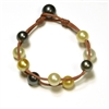 photo of Wendy Mignot Music Two Strand Tahitian Pearl and South Sea Pearl and Leather Mixed Bracelet