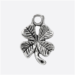 Antique Silver Four-Leaf Clover Charms - Set of 5
