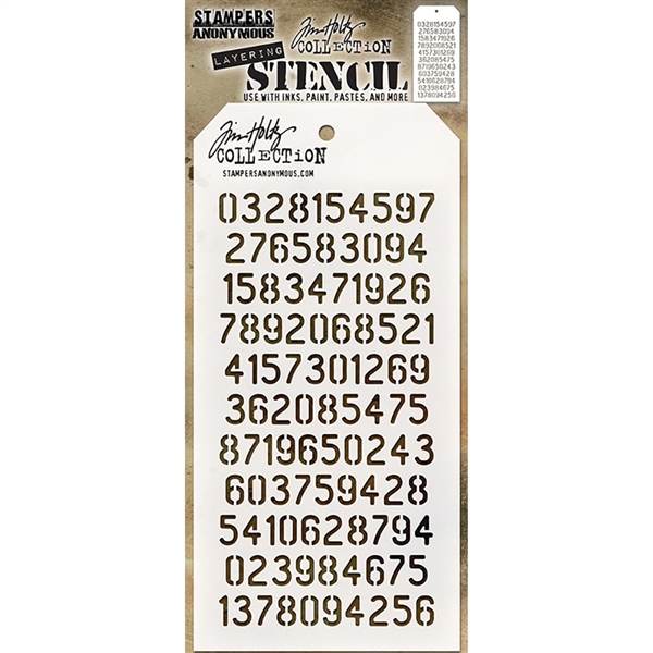 Stampers Anonymous Tim Holtz Stencil - Digits THS145