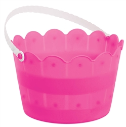 Bright Pink Scalloped Bucket | Easter