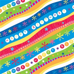 Groovy Birthday Stripe Jumbo Gift Wrap | Party Supplies