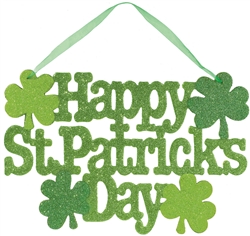 St. Patrick's Day Large Sign with Ribbon Hanger | St. Patrick's Day Decorations