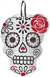 Black & Bone Skull Sign | Halloween Decorations