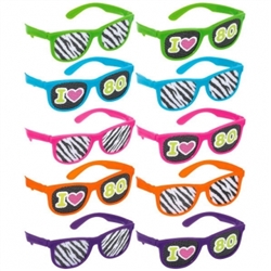 80's Glasses w/Printed Lenses | Party Supplies
