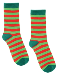 Red & Green Stripe Crew Socks | Party Supplies