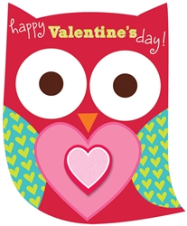 Valentine Owl Cards with Erasers | Valentine's Day Card