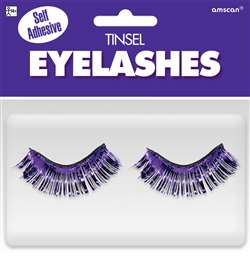 Purple Tinsel Eyelashes | Party Supplies