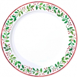 Christmas 10-1/4" Round Plastic Plates | Party Supplies