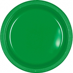 Festive Green 9" Plastic Round Plates - 20ct | Party Plates