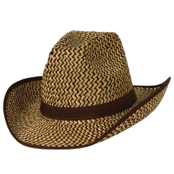 2-Tone Western Hat with Brown Trim & Band
