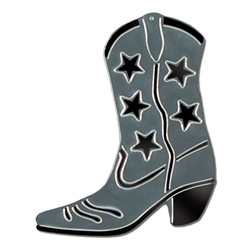 Silver Foil Cowboy Boot Silhouette