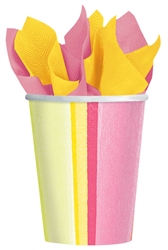 Sunny Stripe Pink Cups | Party Supplies