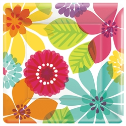 Day in Paradise 10" Square Plates | Luau Party Supplies