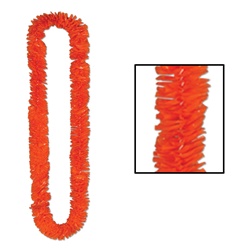 Orange Soft-Twist Poly Leis with UPC Tabs