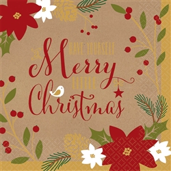 Merry Little Christmas Luncheon Napkins | Party Supplies