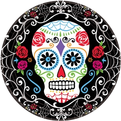 Day of the Dead 10-1/2" Round Plates | Halloween Party Supplies