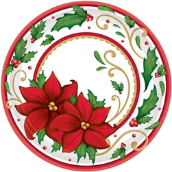 Winter Botanical 7" Round Paper Plates | Party Supplies