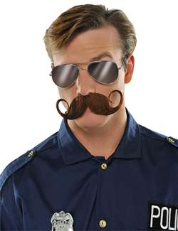 Handlebar Moustache - Brown | Party Supplies