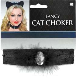 Fancy Cat Choker - Black | Party Supplies