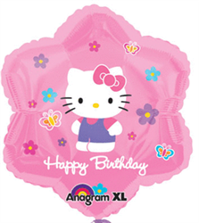 18" Hello Kitty Flowers Birthday Foil/Mylar Balloon