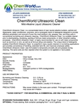 ChemWorld ULTRASONIC CLEAN Technical Information