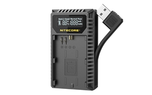 NITECORE UCN3 Digital USB Charger for Canon LP-E6N Camera Batteries
