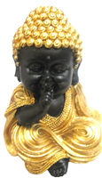 Black Buddha with Gold clothing - Speak No Evil
