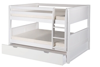 Camaflexi Full over Full Bunk Bed with Twin Trundle - White Finish - Planet Bunk Bed