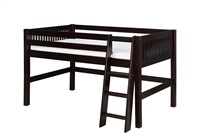 Camaflexi Twin Size Low Loft Bed - Cappuccino Finish - Planet Bunk Bed