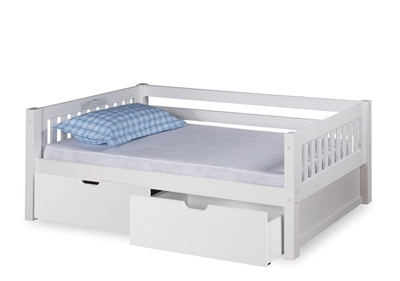 Expanditure Day Bed With Drawers - Mission Style - White