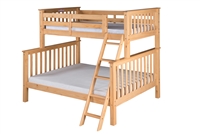 Santa Fe Mission Tall Bunk Bed Twin over Full - Angle Ladder - Natural Finish