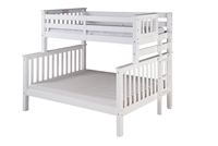 Santa Fe Mission Tall Bunk Bed Twin over Full - Bed End Ladder - White Finish